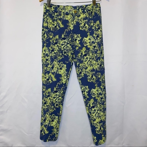NWOT Soft Surroundings Green Blue Elisabetta Floral Stretchy Pants Size Small - Picture 3 of 11